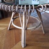 Rattan side table from the 1950s