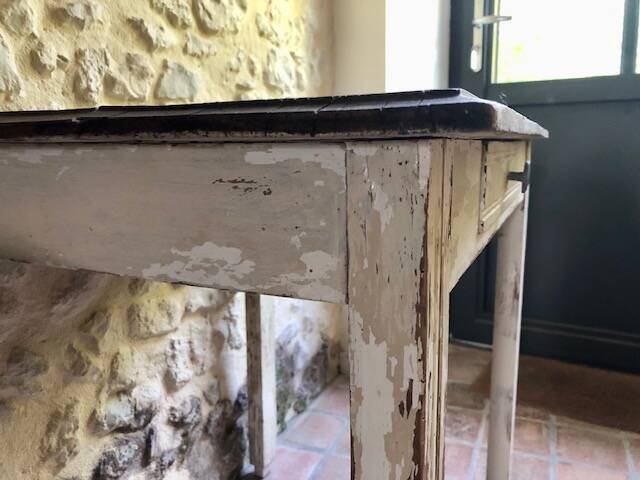 Antique wooden farmhouse table