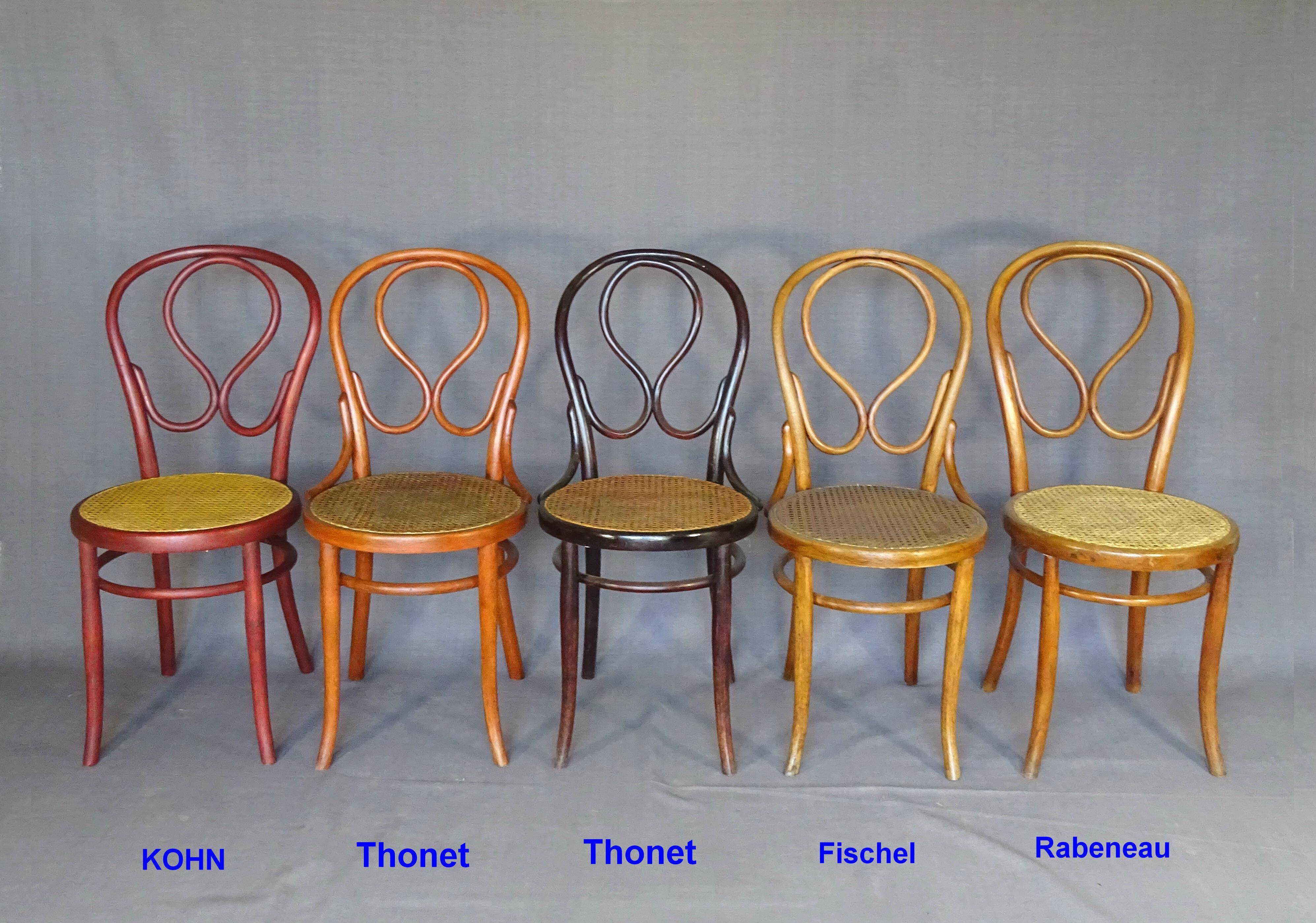 Chaise Kohn n°20 teinte "Cherry" d'origine, vers 1900