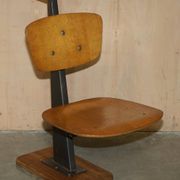 Six vintage mid-century modern folding stadium seats with new bases.