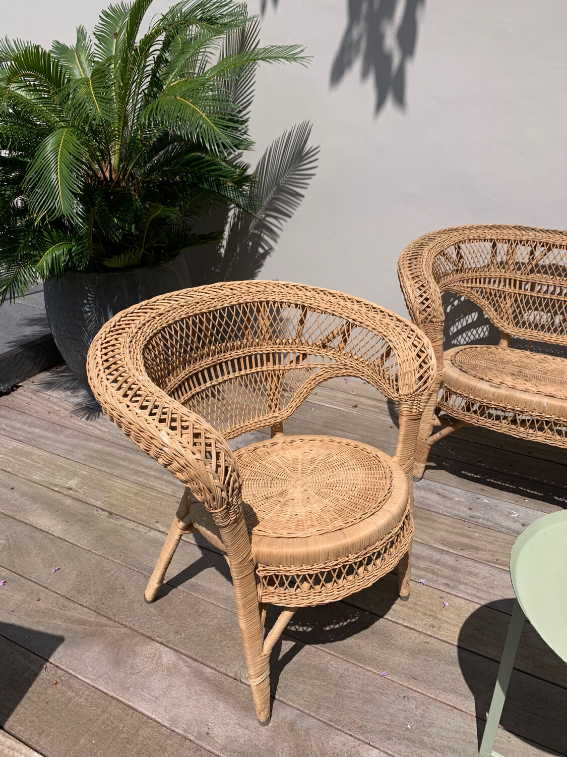Vintage rattan garden furniture