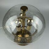 60s 70s table lamp by Doria Leuchten Germany glass brass Space Age