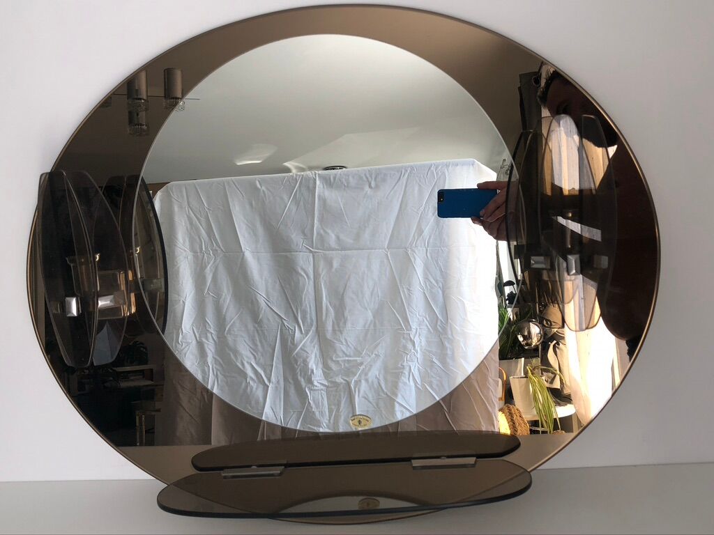 Miroir Lupi Cristal Luxor avec 2 appliques intégrées et tablette