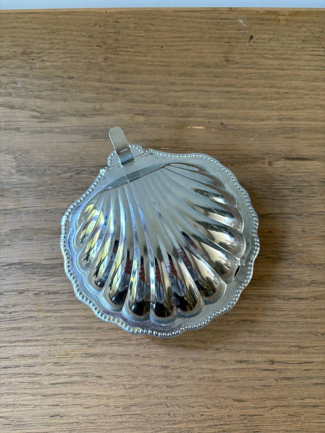 Vintage blue glass shell butter dish from Italy, 1960s