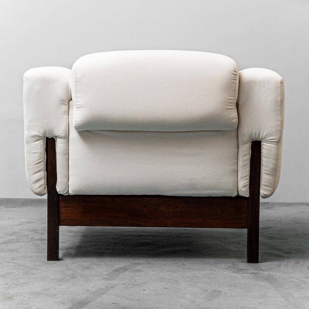 Coppia di poltrone cotone bianco saporiti anni ’70 vintage modernariato