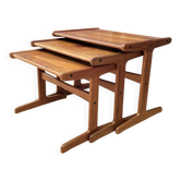 Set of three teak tables, Denmark, 1960s