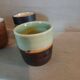 4 stoneware coffee cups