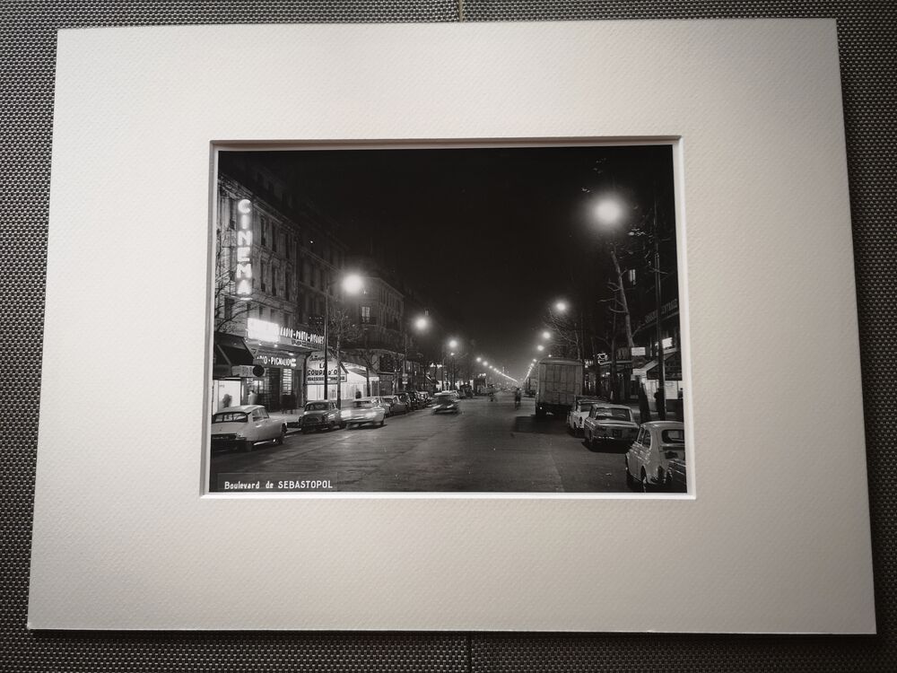 Photograph 18x24cm - Old black and white silver print - Bld Sebastopol - 1950s-1960s
