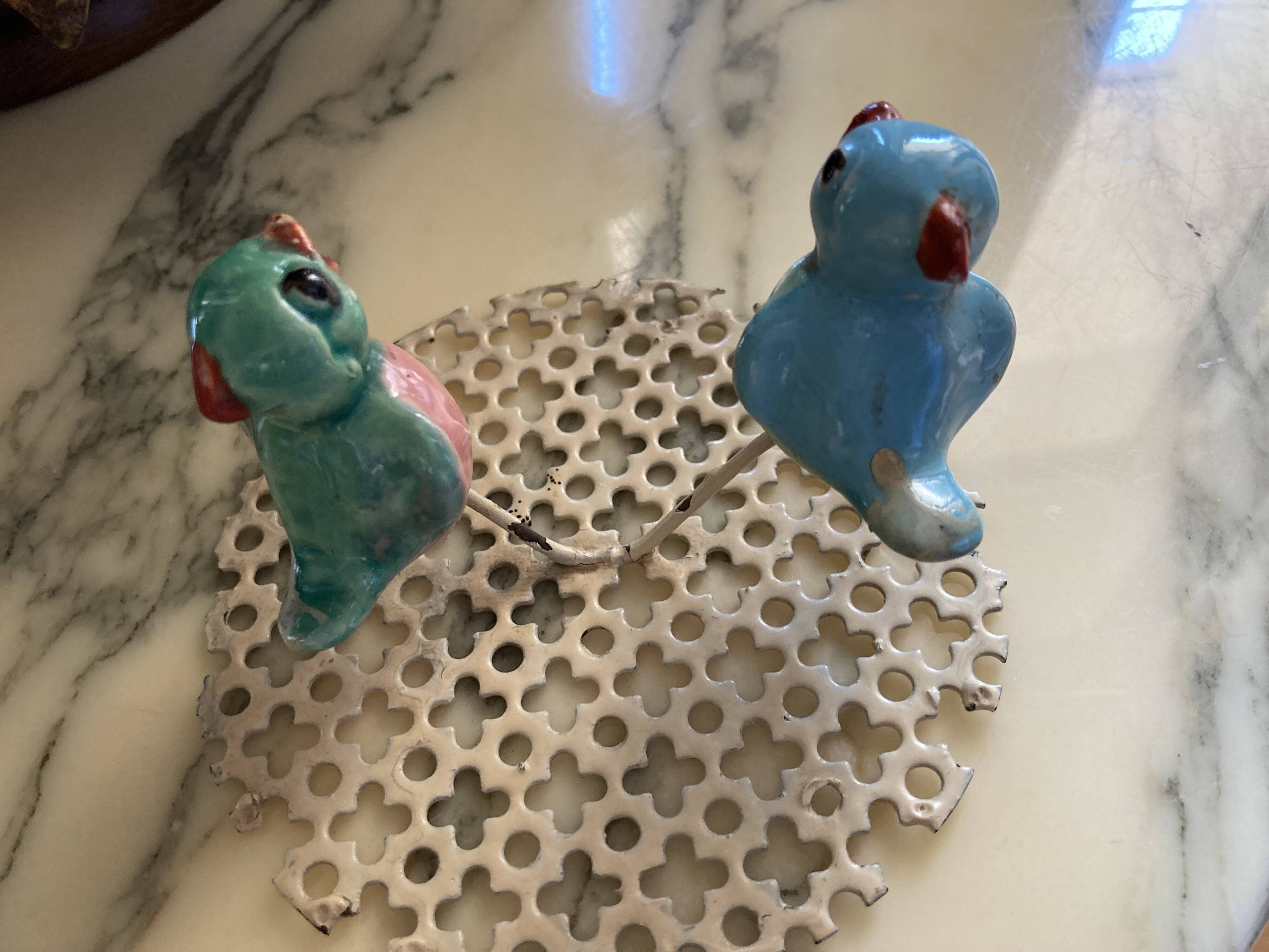 Bird cage lamp in vintage ceramics 50 years