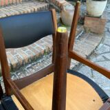 4 Scandinavian black leatherette chairs