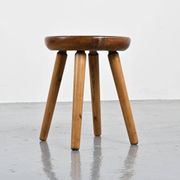 Pine stool by René Martin, France, circa 1965