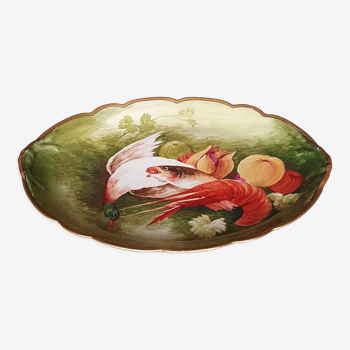 Hand-decorated oval dish