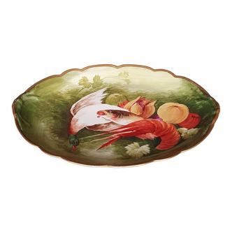 Hand-decorated oval dish