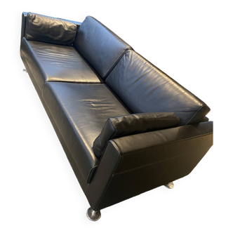 2 Vitra Park sofas by Jasper Morrison - Black leather