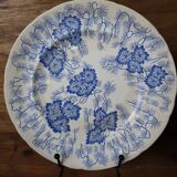 2 Terre de Fer dessert plates "Flora" model Creil Montereau