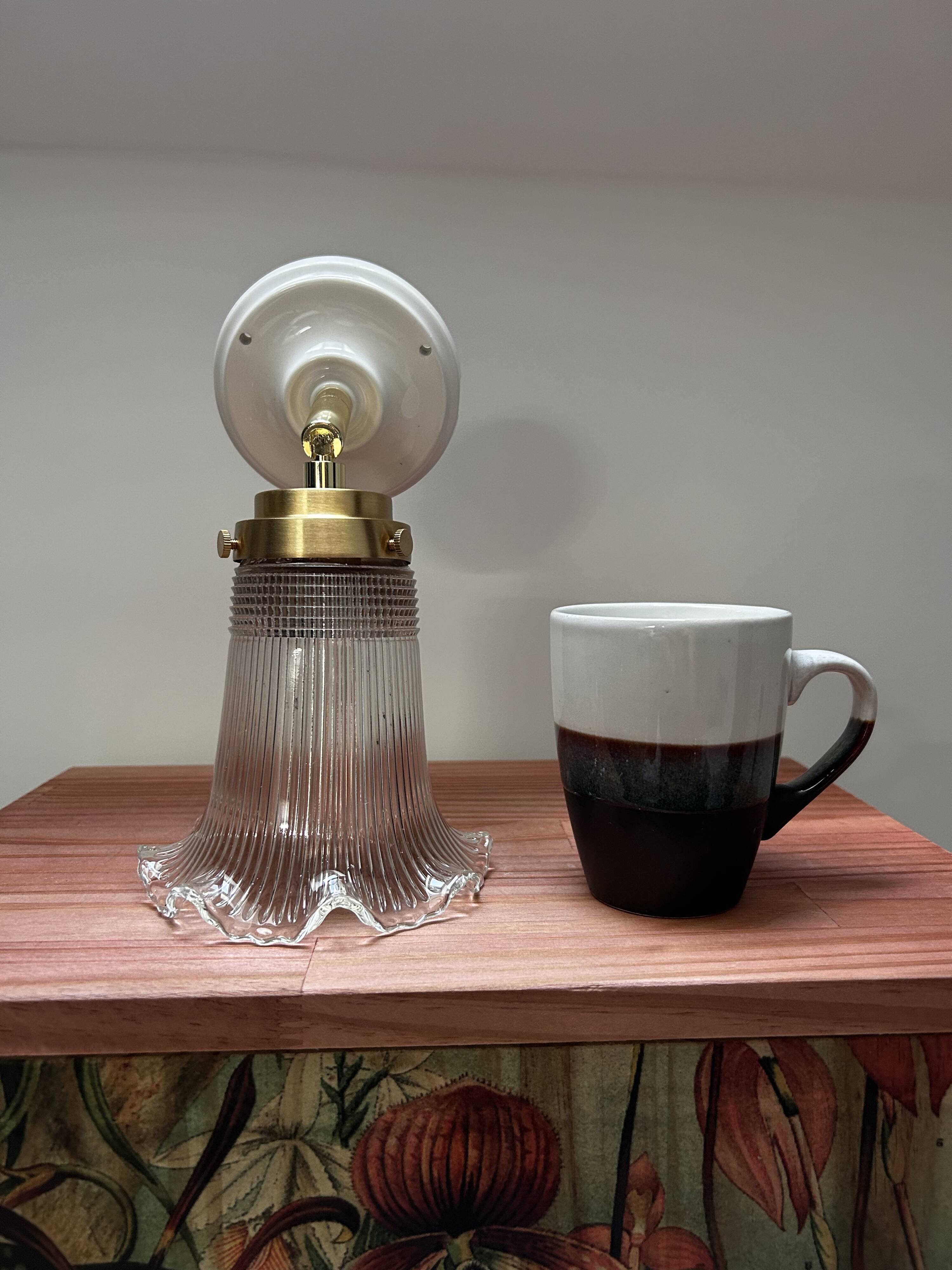 Old vintage holophane tulip wall light