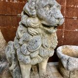 Fontaine statue Lion pierre reconstituée