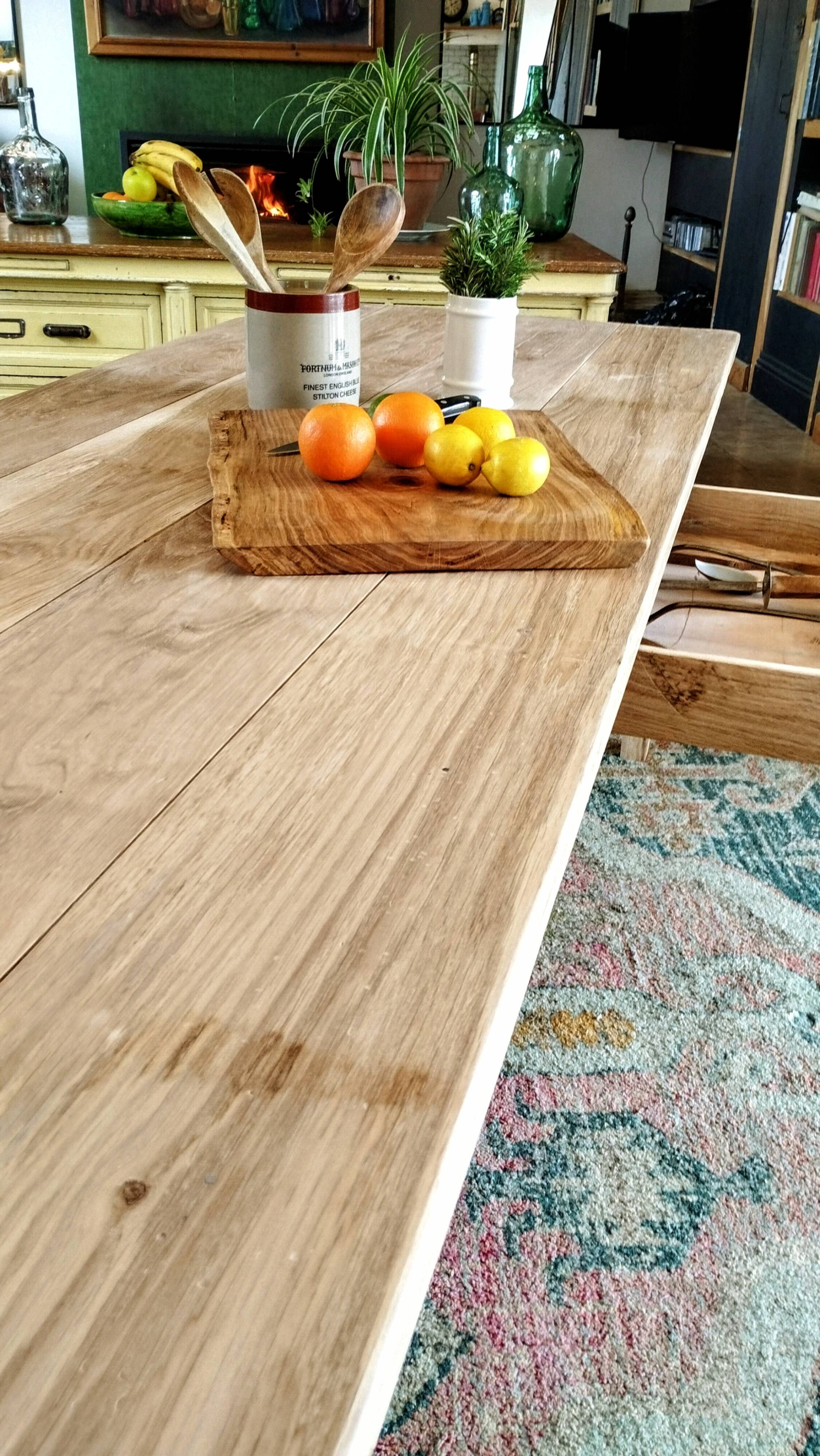 Solid oak farmhouse table 220 X 80 cm