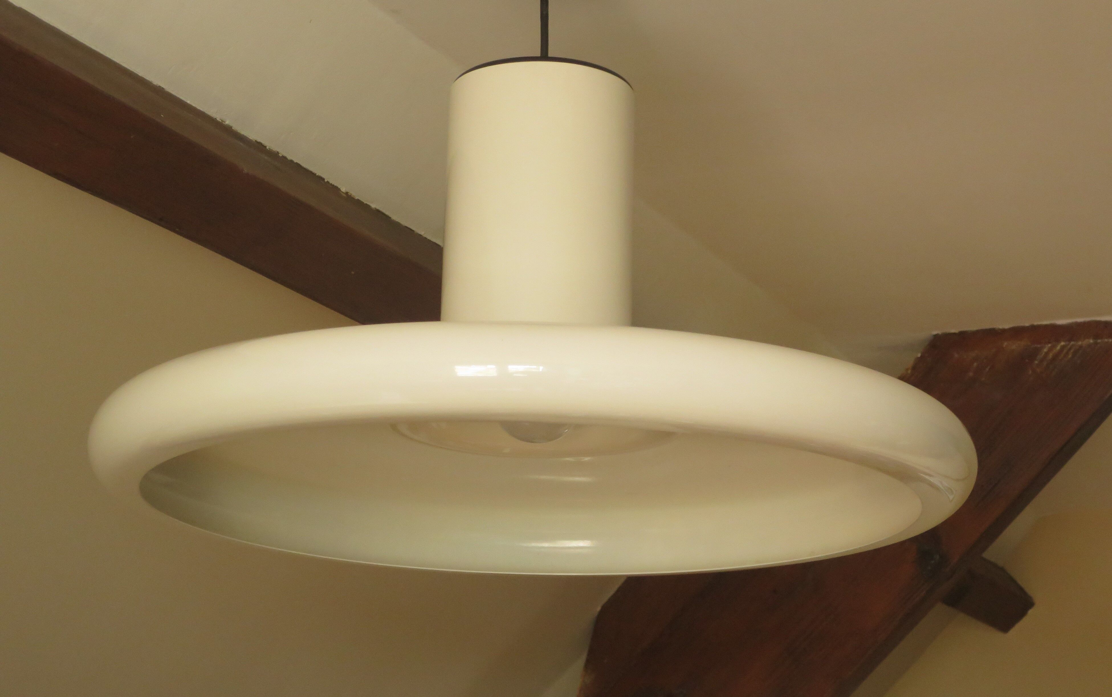 Suspension lita xl 60 cm blanche 1970 métal laqué