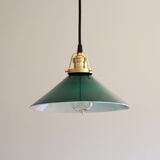 Hanging lamp in green opaline glass