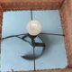 Lampe brutaliste 1950 en fer forgé abat-jour en laine fait main.