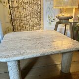 Travertine coffee table