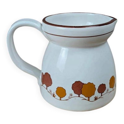 Cafetière vintage en céramique décor arbres