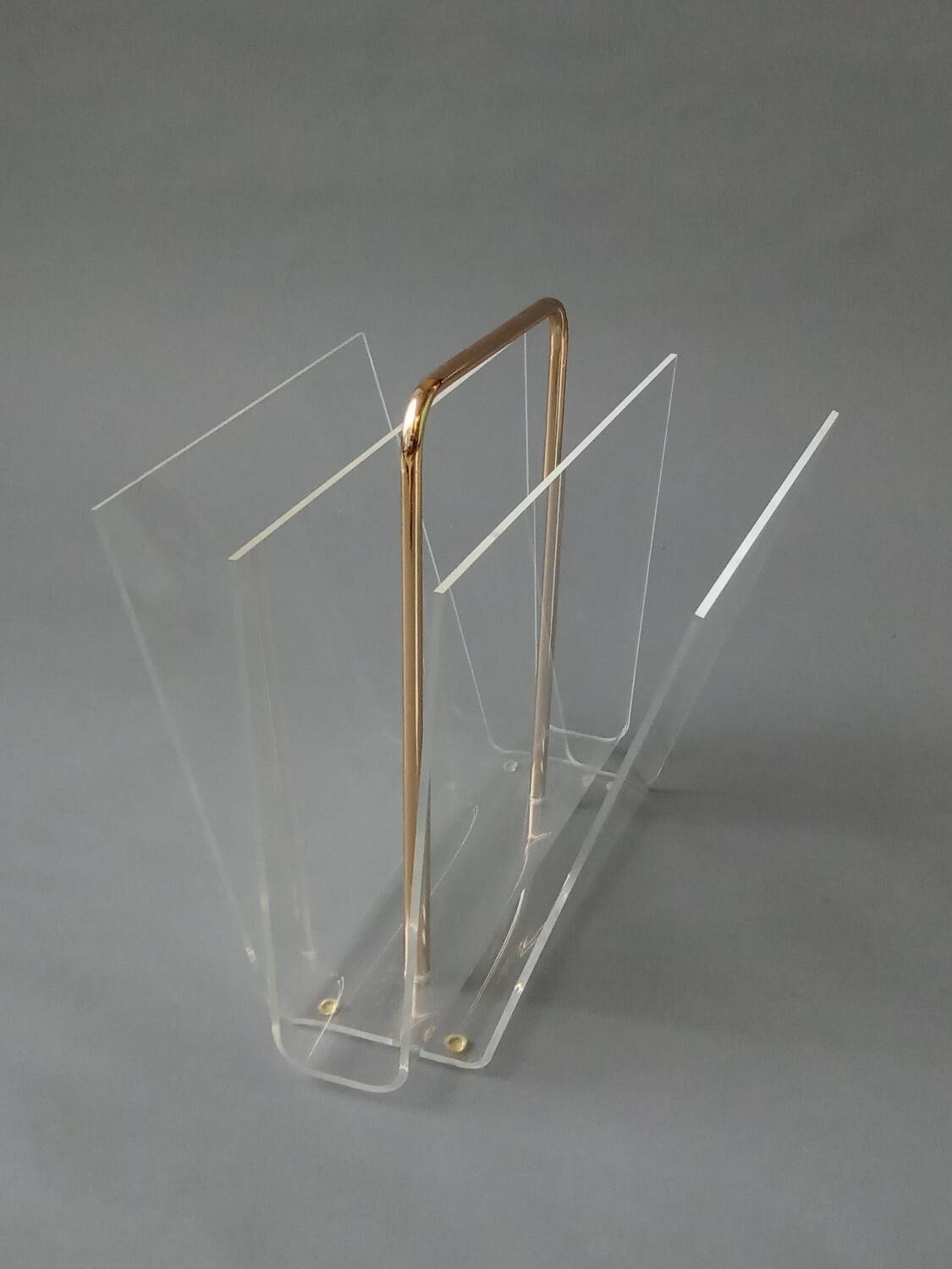 Plexiglas magazine rack by David Lange 1970s