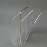 Plexiglas magazine rack by David Lange 1970s
