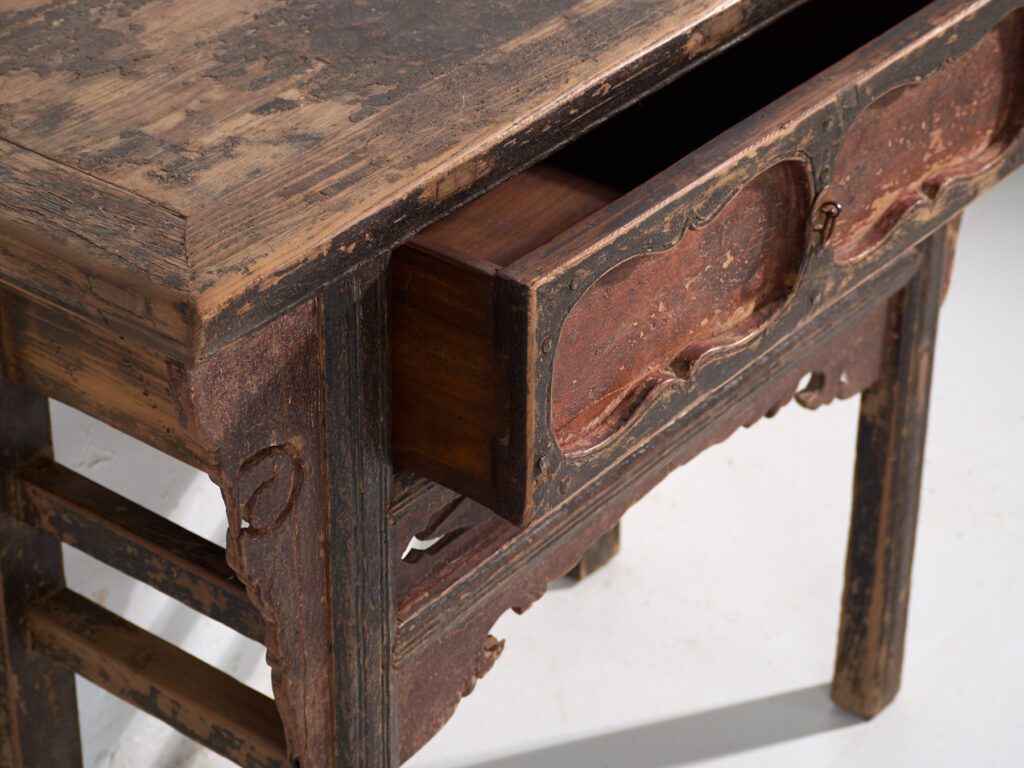 Antique pine console with multi-layer patina – China, circa 1930