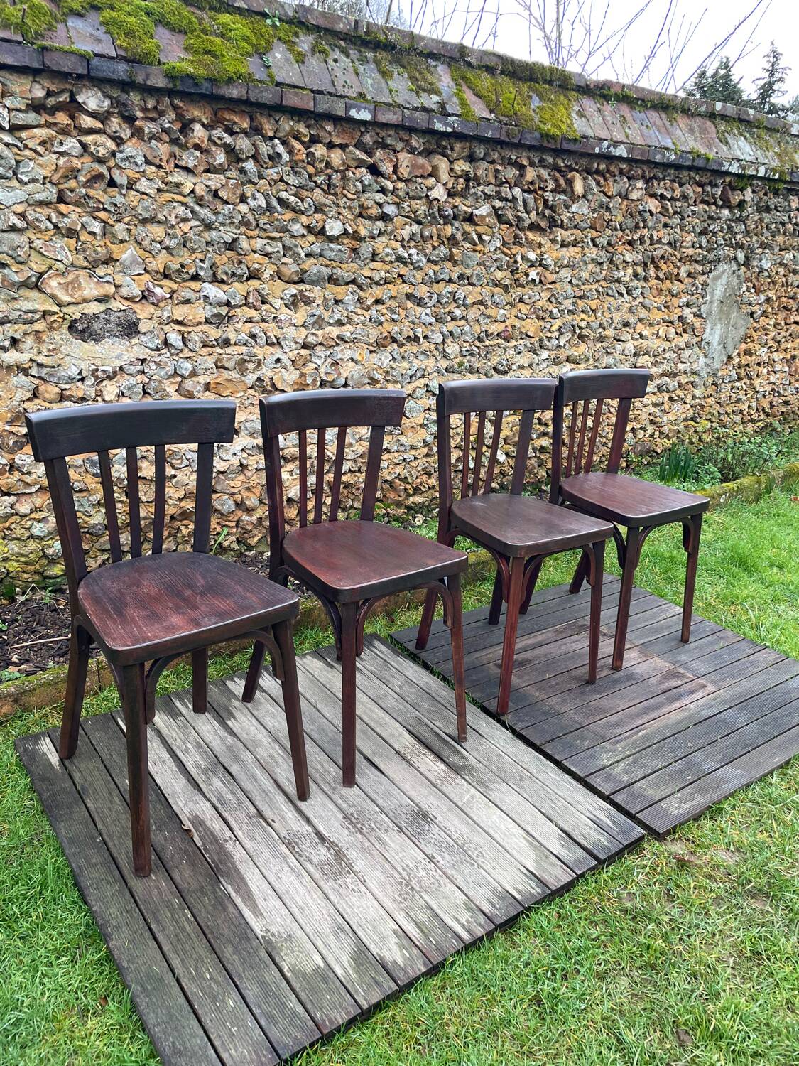 4 vintage Baumann bistro chairs 1960