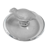 Lalique france empty pocket baguier in molded crystal pressed satin partridge