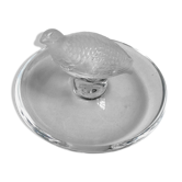 Lalique france empty pocket baguier in molded crystal pressed satin partridge