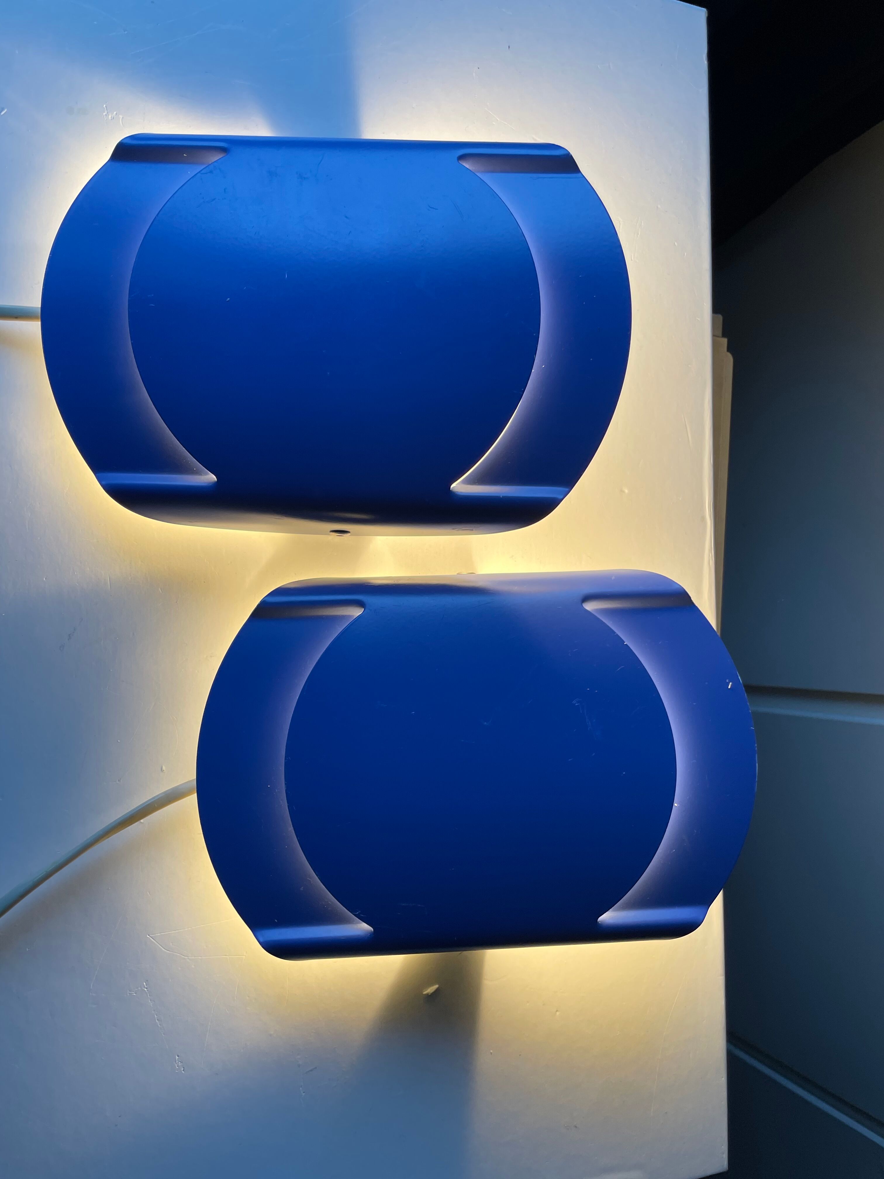 Pair of danish purple vintage wall lamps sconces by Lyfa