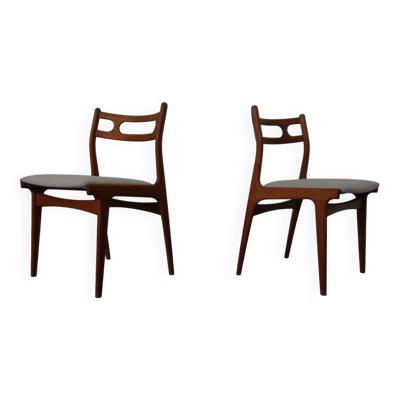 Model 138 Teak & Kvadrat Hallingdal Dining Chairs by Johannes Andersen for Uldum Møbelfabrik, Denmark, 1960s, Set of 2