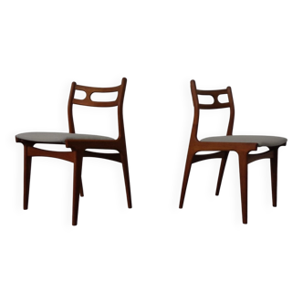 Model 138 Teak & Kvadrat Hallingdal Dining Chairs by Johannes Andersen for Uldum Møbelfabrik, Denmark, 1960s, Set of 2