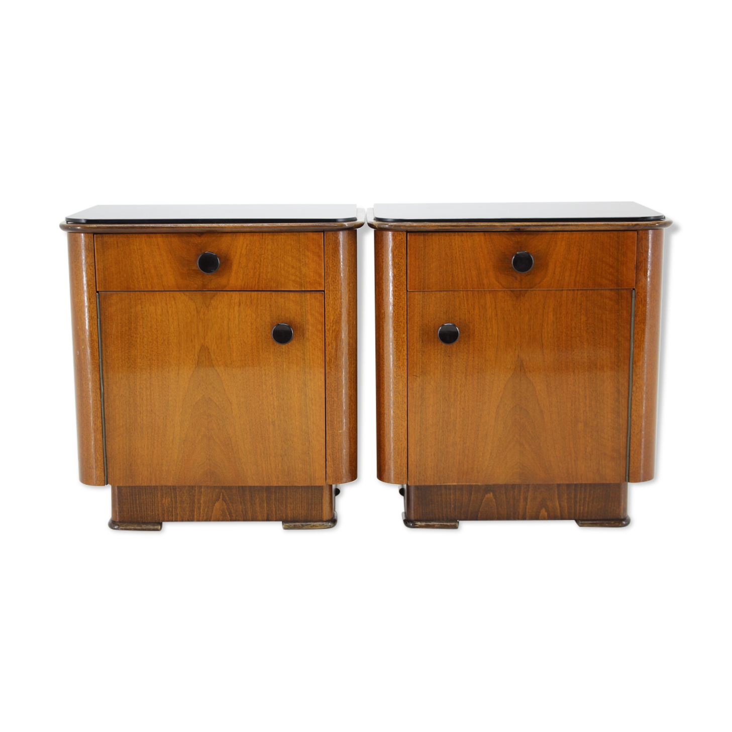 1950s pair of bedside tables, czechoslovakia