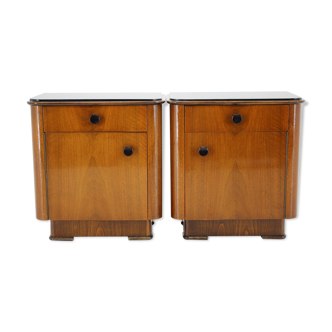 1950s pair of bedside tables, czechoslovakia