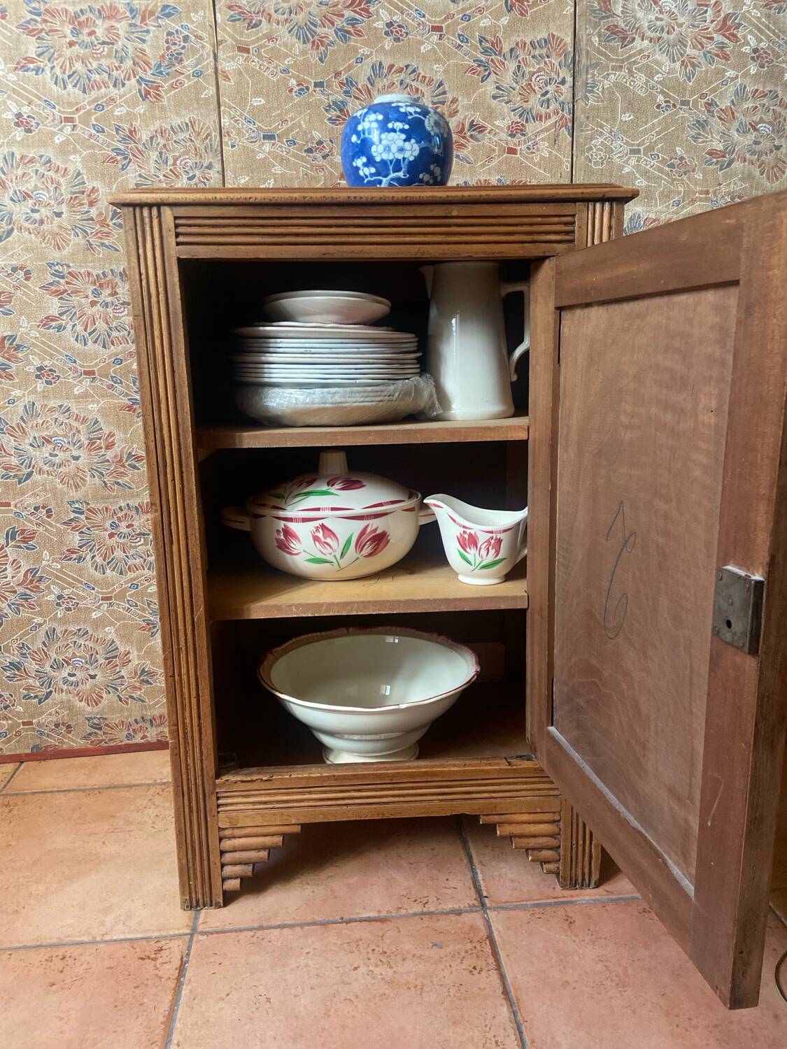 Antique Art Deco walnut sideboard