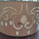 Beige fabric lampshade with crystal inlay.