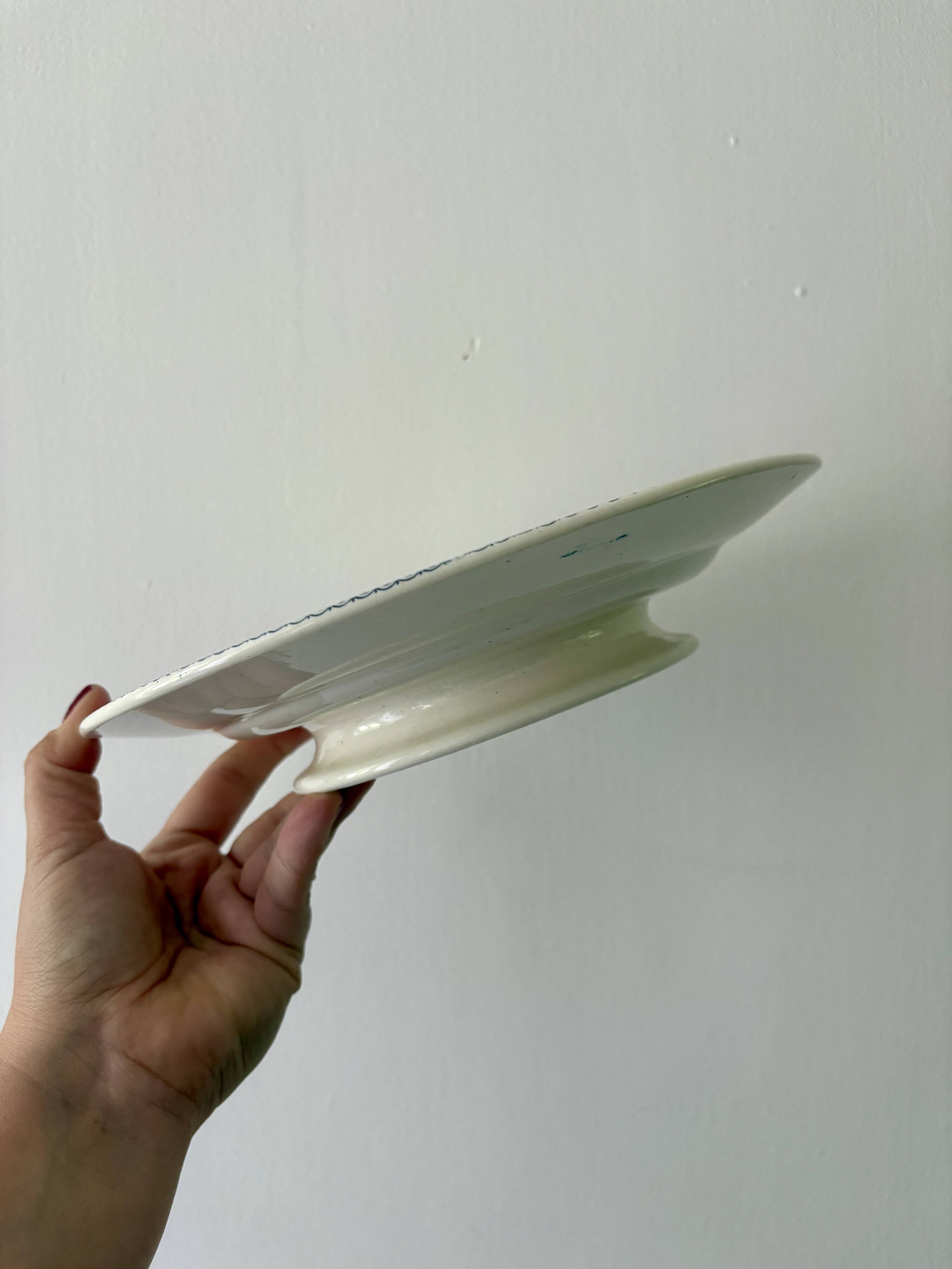 Compote dish - footed plate in ironstone model Jumièges from Salins