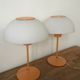 Pair of two Italian orange mushroom lamps from the 70s