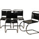 Mies Van Der Rohe Mr10 Cantilever chairs in black leather for Knoll