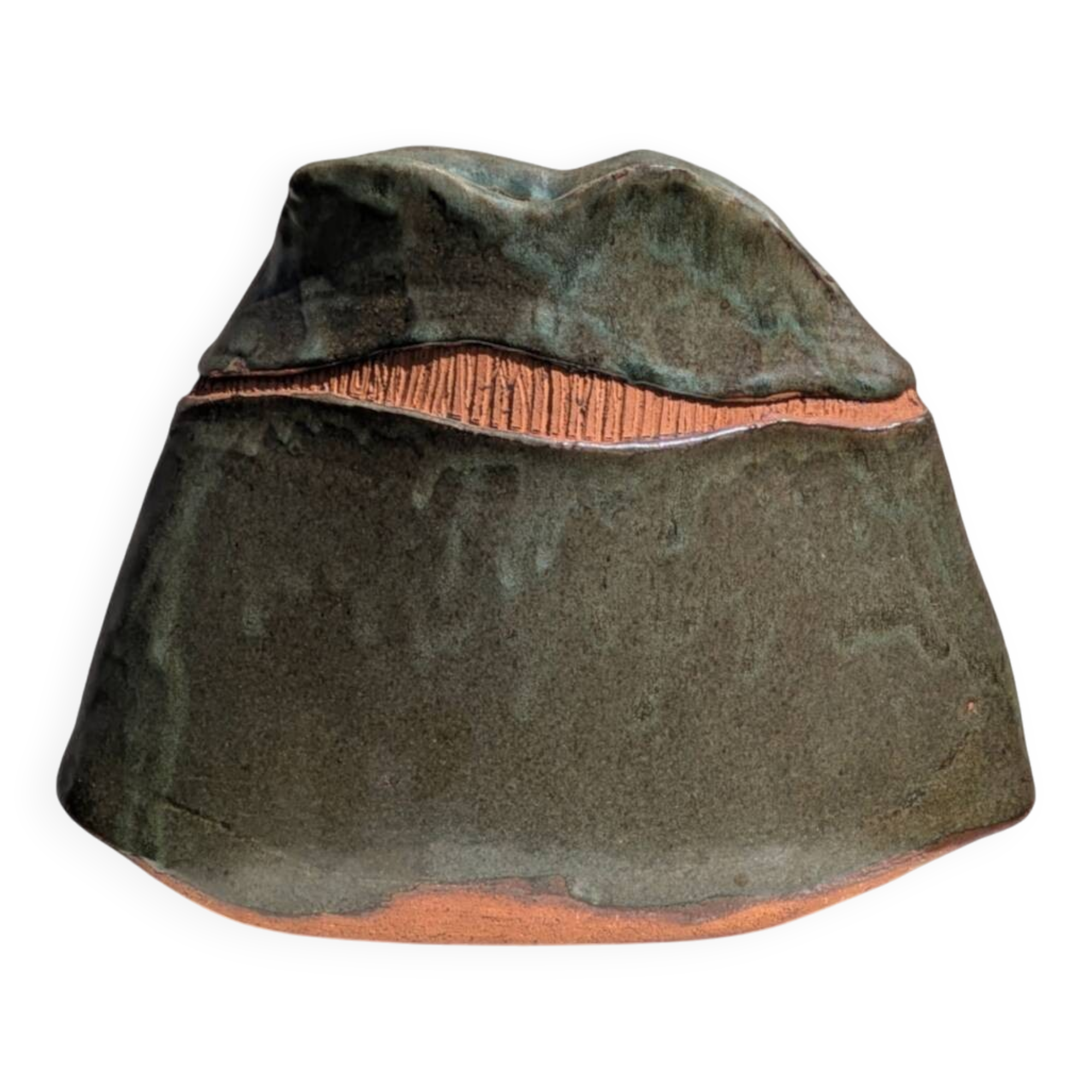 Sculptural vase in glazed stoneware – Odile Pichon – Vintage ceramics