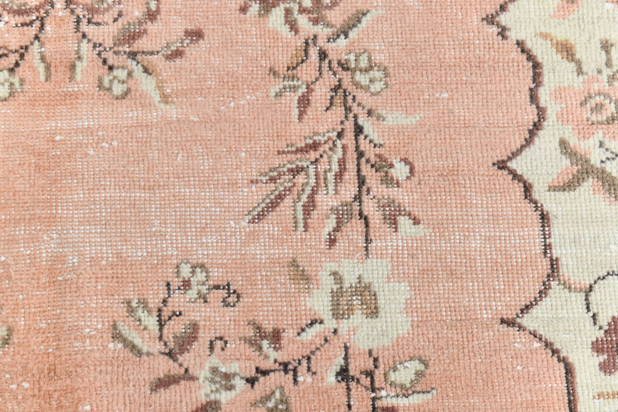 5x8 Vintage Salmon Pink & Brown Old Home Decore Rug