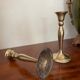 Three vintage brass candle holders