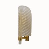 Pair of Barovier & Toso Style Mid-Century Modern Murano Glass Gold Leaf Sconces