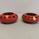 Pair of candle holders from the 1960s-1970s, crafted in red ceramic