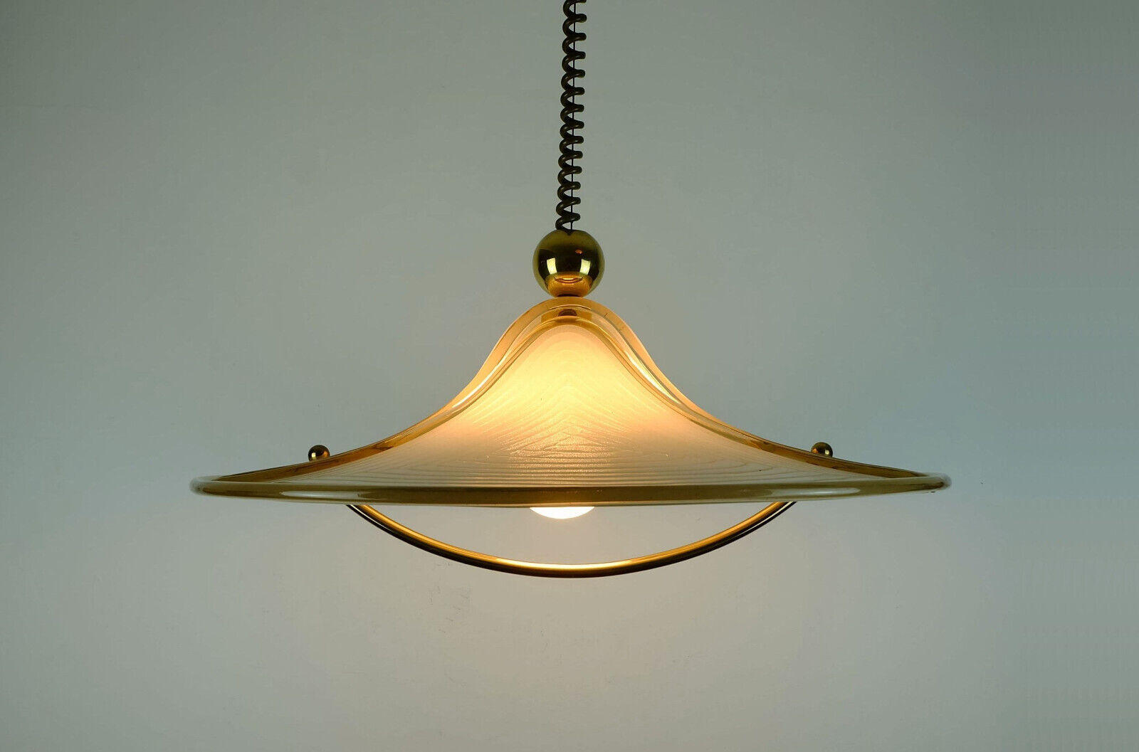 large cristallux hustadt adlustable PENDANT LAMP acrylic and brass