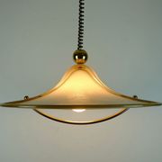 large cristallux hustadt adlustable PENDANT LAMP acrylic and brass